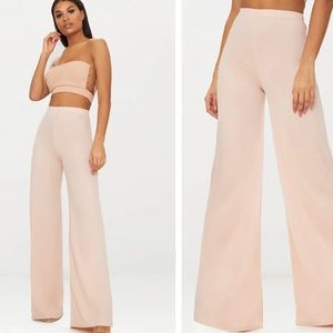 New Nude High waisted wide leg trousers